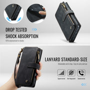For iPhone 16 Pro Max CaseMe C30 Card Slots Zipper Wallet Leather Phone Case(Black)