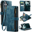 For iPhone 16 Plus CaseMe C30 Card Slots Zipper Wallet Leather Phone Case(Blue) - iPhone 16 Plus Cases by CaseMe | Online Shopping South Africa | PMC TechLife | Buy Now Pay Later Mobicred