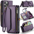 For iPhone 16 Pro Max CaseMe C36 Card Slots Zipper Wallet RFID Anti-theft Leather Phone Case(Purple) - iPhone 16 Pro Max Cases by CaseMe | Online Shopping South Africa | PMC TechLife | Buy Now Pay Later Mobicred