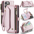 For iPhone 16 Pro CaseMe C36 Card Slots Zipper Wallet RFID Anti-theft Leather Phone Case(Pink) - free shipping - PMC TechLife - Order now!