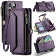 For iPhone 16 Pro CaseMe C36 Card Slots Zipper Wallet RFID Anti-theft Leather Phone Case(Purple) - iPhone 16 Pro Cases by CaseMe | Online Shopping South Africa | PMC TechLife | Buy Now Pay Later Mobicred