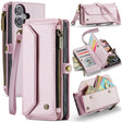 For iPhone 16 Plus CaseMe C36 Card Slots Zipper Wallet RFID Anti-theft Leather Phone Case(Pink) - free shipping - PMC TechLife - Order now!