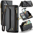 For iPhone 16 Plus CaseMe C36 Card Slots Zipper Wallet RFID Anti-theft Leather Phone Case(Black) - free shipping - PMC TechLife - Order now!