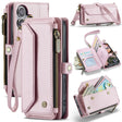 For iPhone 16 CaseMe C36 Card Slots Zipper Wallet RFID Anti-theft Leather Phone Case(Pink) - free shipping - PMC TechLife - Order now!