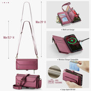 For iPhone 16 CaseMe C36 Card Slots Zipper Wallet RFID Anti-theft Leather Phone Case(Red)