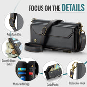 For iPhone 16 CaseMe C36 Card Slots Zipper Wallet RFID Anti-theft Leather Phone Case(Black)