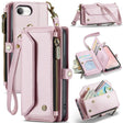 For iPhone 16e CaseMe C36 Card Slots Zipper Wallet RFID Anti-theft Leather Phone Case(Pink) - iPhone 16e Cases by CaseMe | Online Shopping South Africa | PMC TechLife | Buy Now Pay Later Mobicred