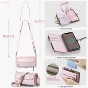 For iPhone 16e CaseMe C36 Card Slots Zipper Wallet RFID Anti-theft Leather Phone Case(Pink)