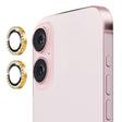 For iPhone 16 / 16 Plus ENKAY AR Anti-reflection Individual Diamond Ring Camera Lens Glass Full Film(Golden) - iPhone 16 Plus Tempered Glass by ENKAY | Online Shopping South Africa | PMC TechLife | Buy Now Pay Later Mobicred
