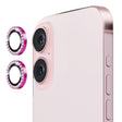 For iPhone 16 / 16 Plus ENKAY AR Anti-reflection Individual Diamond Ring Camera Lens Glass Full Film(Rose Red) - iPhone 16 Plus Tempered Glass by ENKAY | Online Shopping South Africa | PMC TechLife | Buy Now Pay Later Mobicred