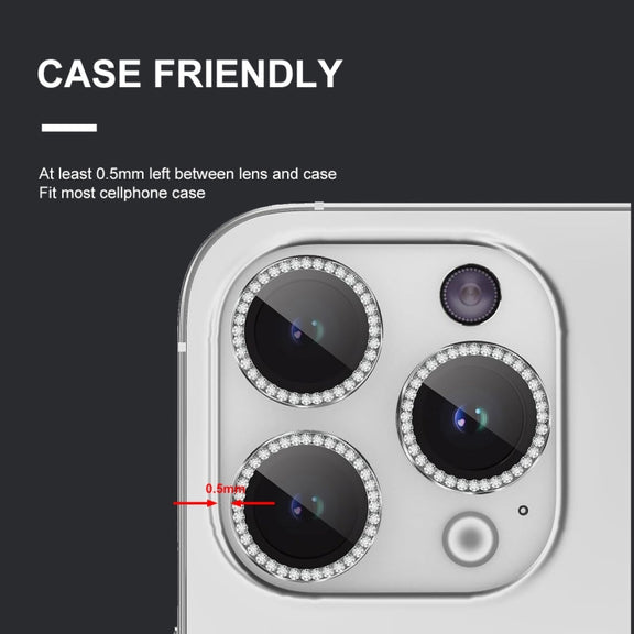 For iPhone 16 / 16 Plus ENKAY AR Anti-reflection Individual Diamond Ring Camera Lens Glass Full Film(Sea Blue)