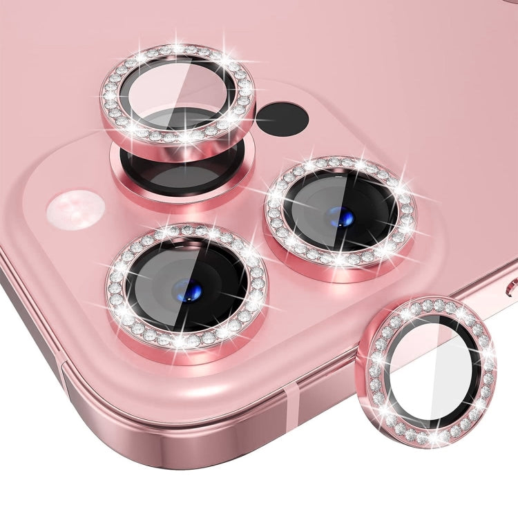 For iPhone 16 Pro / 16 Pro Max ENKAY AR Anti-reflection Individual Diamond Ring Camera Lens Glass Full Film(Pink) - free shipping - PMC Jewellery - Order now!