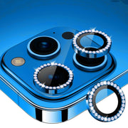 For iPhone 16 Pro / 16 Pro Max ENKAY AR Anti-reflection Individual Diamond Ring Camera Lens Glass Full Film(Sea Blue)