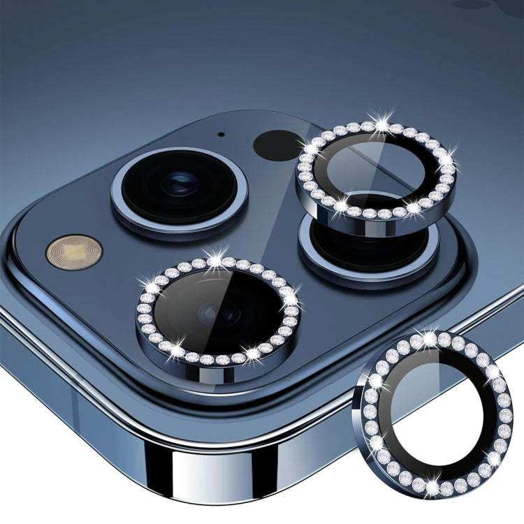 For iPhone 16 Pro / 16 Pro Max ENKAY AR Anti-reflection Individual Diamond Ring Camera Lens Glass Full Film(Dark Blue) - free shipping - PMC Jewellery - Order now!