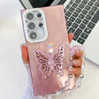 For Samsung Galaxy S25 Ultra 5G Plating Glitter Lens Film Texture Butterfly Holder Wristband Phone Case(Pink Feather Yarn) - Galaxy S25 Ultra 5G Cases by PMC Jewellery | Online Shopping South Africa | PMC Jewellery | Buy Now Pay Later Mobicred