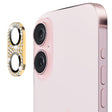 For iPhone 16 / 16 Plus ENKAY Hat-Prince Blink Diamond Camera Lens Aluminium Alloy Tempered Glass Film(Golden) - iPhone 16 Tempered Glass by ENKAY | Online Shopping South Africa | PMC TechLife | Buy Now Pay Later Mobicred