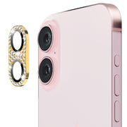 For iPhone 16 / 16 Plus ENKAY Hat-Prince Blink Diamond Camera Lens Aluminium Alloy Tempered Glass Film(Golden)