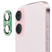 For iPhone 16 / 16 Plus ENKAY Hat-Prince Blink Diamond Camera Lens Aluminium Alloy Tempered Glass Film(Green)