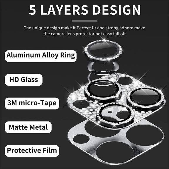 For iPhone 16 / 16 Plus ENKAY Hat-Prince Blink Diamond Camera Lens Aluminium Alloy Tempered Glass Film(Silver)