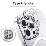 For iPhone 16 / 16 Plus ENKAY Hat-Prince Blink Diamond Camera Lens Aluminium Alloy Tempered Glass Film(Light Purple)
