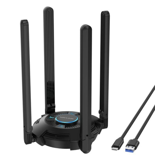 WAVLINK WN695X2 AX5400 USB WiFi 6 Dongle 4 Antennas Receiver Tri-Band Wireless Adapter - free shipping - PMC Jewellery - Order now!