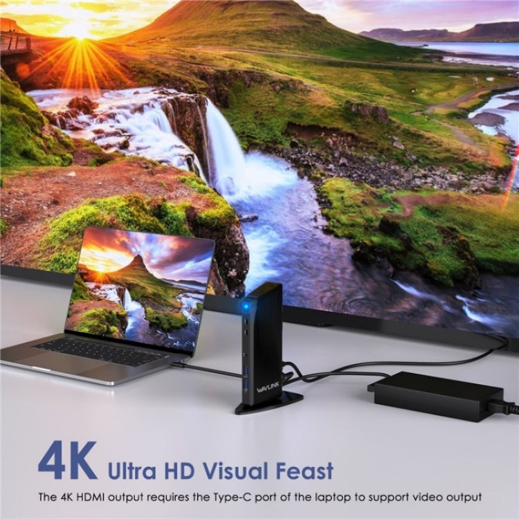 WAVLINK UG39PD1 13 in 1 Type-C Triple Monitors 4K HD Docking Station, Plug:US Plug