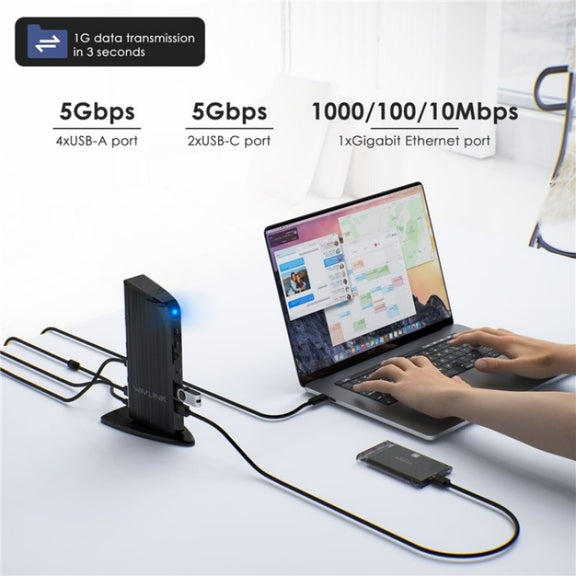 WAVLINK UG39PD1 13 in 1 Type-C Triple Monitors 4K HD Docking Station, Plug:AU Plug
