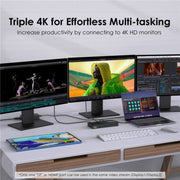 WAVLINK UG69PD25 Pro 100W PD Charging Triple 4K Display Laptop Docking Station, Plug:US Plug