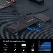 WAVLINK UG69PD25 Pro 100W PD Charging Triple 4K Display Laptop Docking Station, Plug:AU Plug