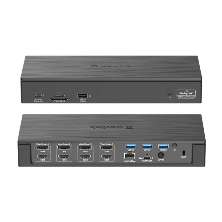 WAVLINK UG69PD8 Pro 18-in-1 DP / HD 5K Quadruple Display USB C Universal Docking Station, Plug:EU Plug