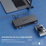 WAVLINK UG69PD8 Pro 18-in-1 DP / HD 5K Quadruple Display USB C Universal Docking Station, Plug:EU Plug