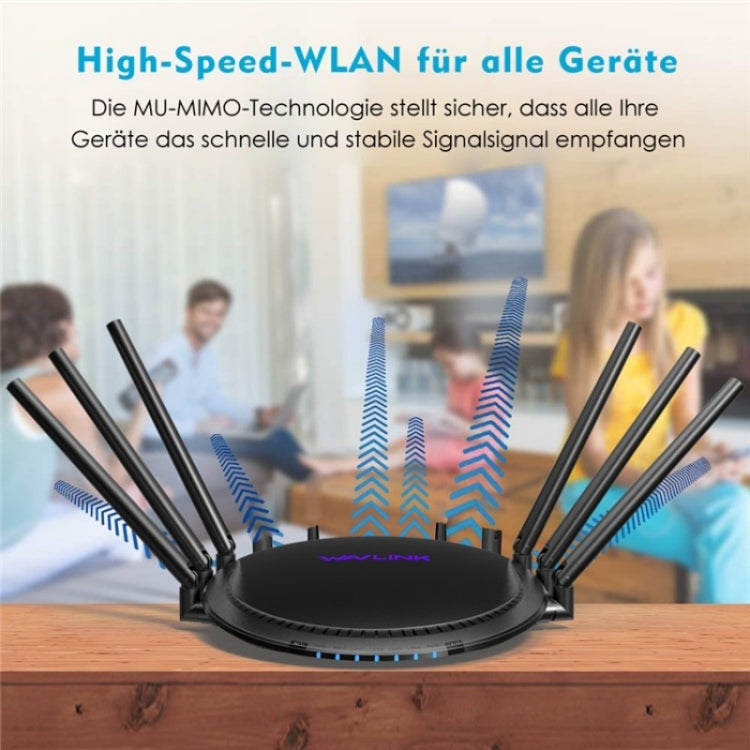 WAVLINK WN531A6 Dual Band Wireless Repeater AC2100 Gigabit Ethernet Port WiFi Router, Plug:UK Plug