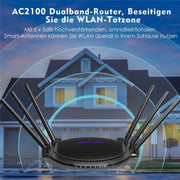 WAVLINK WN531A6 Dual Band Wireless Repeater AC2100 Gigabit Ethernet Port WiFi Router, Plug:EU Plug