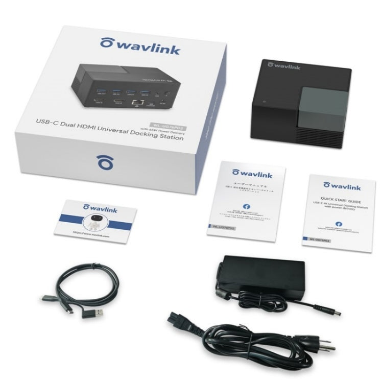 WAVLINK UG76PD2 3.5mm Audio, Gigabit Network Port Dual HD Universal Docking Station(EU Plug)
