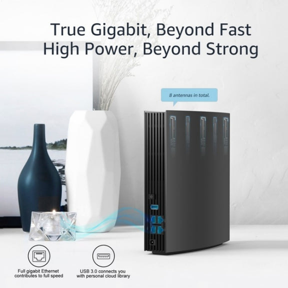 WAVLINK WN538A8 With LCD Screen AC3200 Home Dual Band Gigabit Smart WiFi Router, Plug:EU Plug