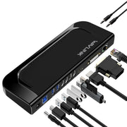 WAVLINK UG49DK4 Universal Laptop Docking Station Dual Monitor Supports DVI / HDMI / VGA(EU Plug)