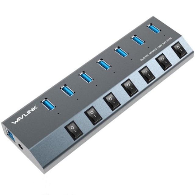 WAVLINK UH3076 5Gbps 7-port USB 3.0 Hub with Independent Switch and LED Indicator(US Plug)