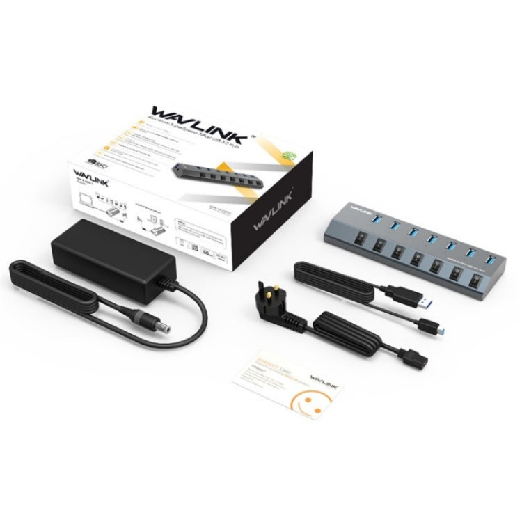 WAVLINK UH3076 5Gbps 7-port USB 3.0 Hub with Independent Switch and LED Indicator(US Plug) - free shipping - PMC Jewellery - Order now!