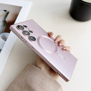 For Samsung Galaxy S25 Ultra 5G Metallic Paint Magsafe Liquid TPU Phone Case(Purple)