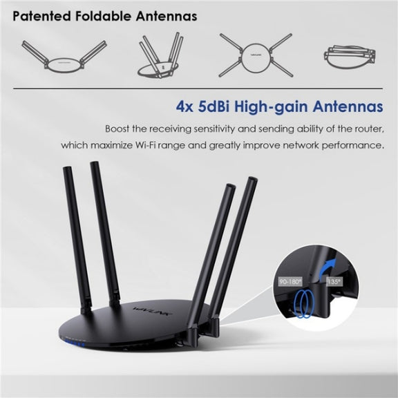 WAVLINK WN530HG3 AC1200 Dual Band AP Router 1000Mbps WAN / LAN Ethernet Port, Plug:US Plug