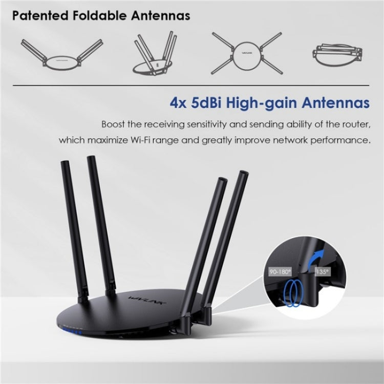 WAVLINK WN530HG3 AC1200 Dual Band AP Router 1000Mbps WAN / LAN Ethernet Port, Plug:EU Plug
