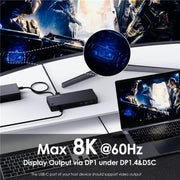 WAVLINK UTD22 Support 96W Laptop Charging USB4 Docking Station Dual Monitor USB-C Hub(US Plug)