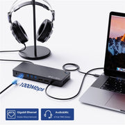 WAVLINK UTD22 Support 96W Laptop Charging USB4 Docking Station Dual Monitor USB-C Hub(US Plug)
