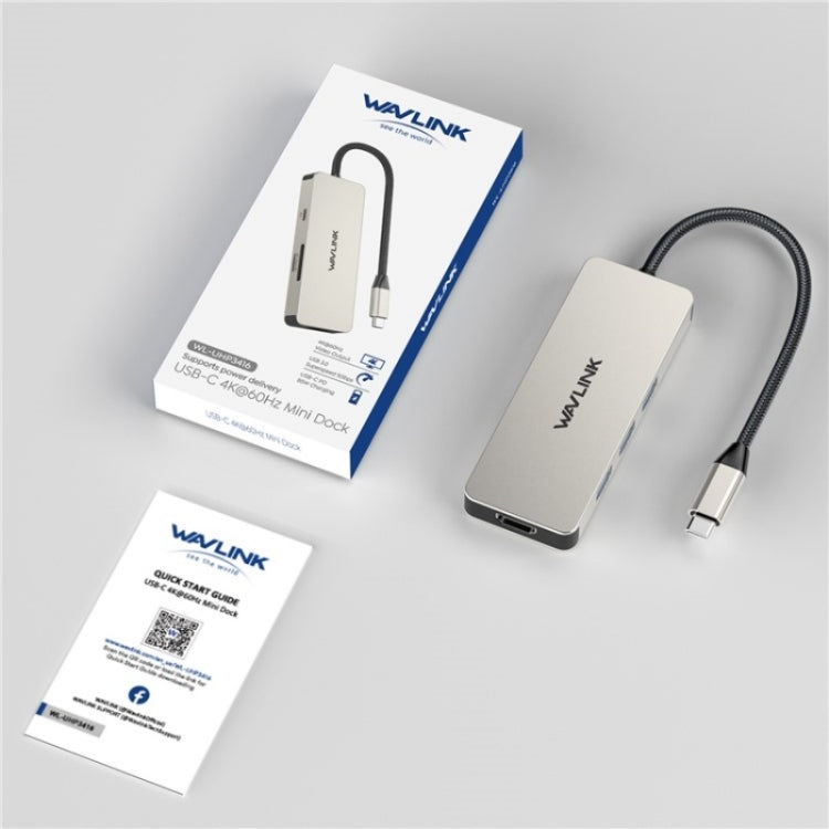 WAVLINK UHP3416 7-in-1 PD100W Charging SD / TF Card Reader 4K HD Type-C Docking Station(Grey)