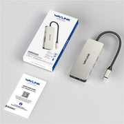WAVLINK UHP3416 7-in-1 PD100W Charging SD / TF Card Reader 4K HD Type-C Docking Station(Blue)