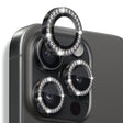 For iPhone 16 Pro / 16 Pro Max NORTHJO Rhinestone Camera Lens Protector Tempered Glass Metal Ring Film(Graphite) - free shipping - PMC TechLife - Order now!