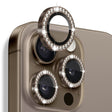 For iPhone 16 Pro / 16 Pro Max NORTHJO Rhinestone Camera Lens Protector Tempered Glass Metal Ring Film(Brown) - iPhone 16 Pro Max Tempered Glass by NORTHJO | Online Shopping South Africa | PMC TechLife | Buy Now Pay Later Mobicred