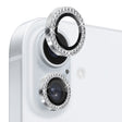 For iPhone 16 / 16 Plus NORTHJO Rhinestone Camera Lens Protector Tempered Glass Metal Ring Film(Silver) - iPhone 16 Tempered Glass by NORTHJO | Online Shopping South Africa | PMC TechLife | Buy Now Pay Later Mobicred