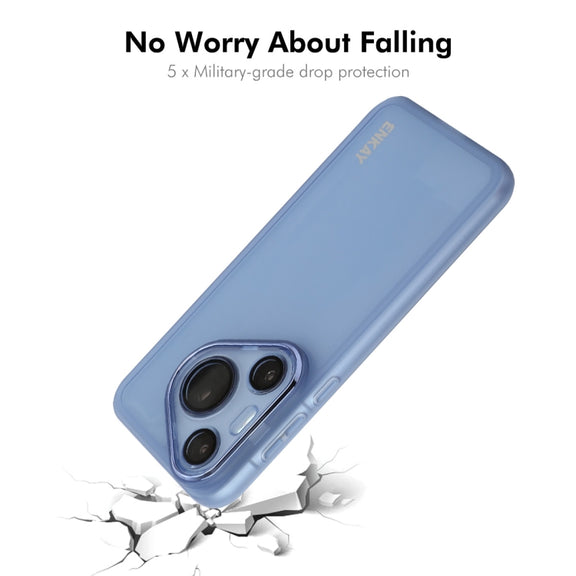 For Huawei Pura 70 ENKAY Hat-Prince Translucent Matte TPU Phone Case with Lens Film(Purple)