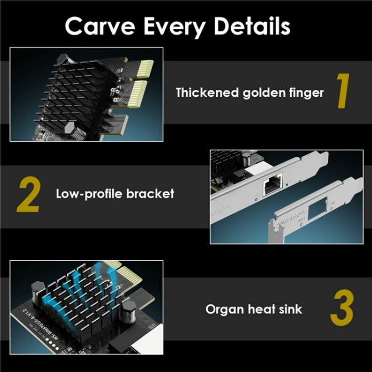 WAVLINK NWP003 5Gbps RTL8126 Chip RJ45 Ethernet Adapter Pcie Network Card - free shipping - PMC Jewellery - Order now!